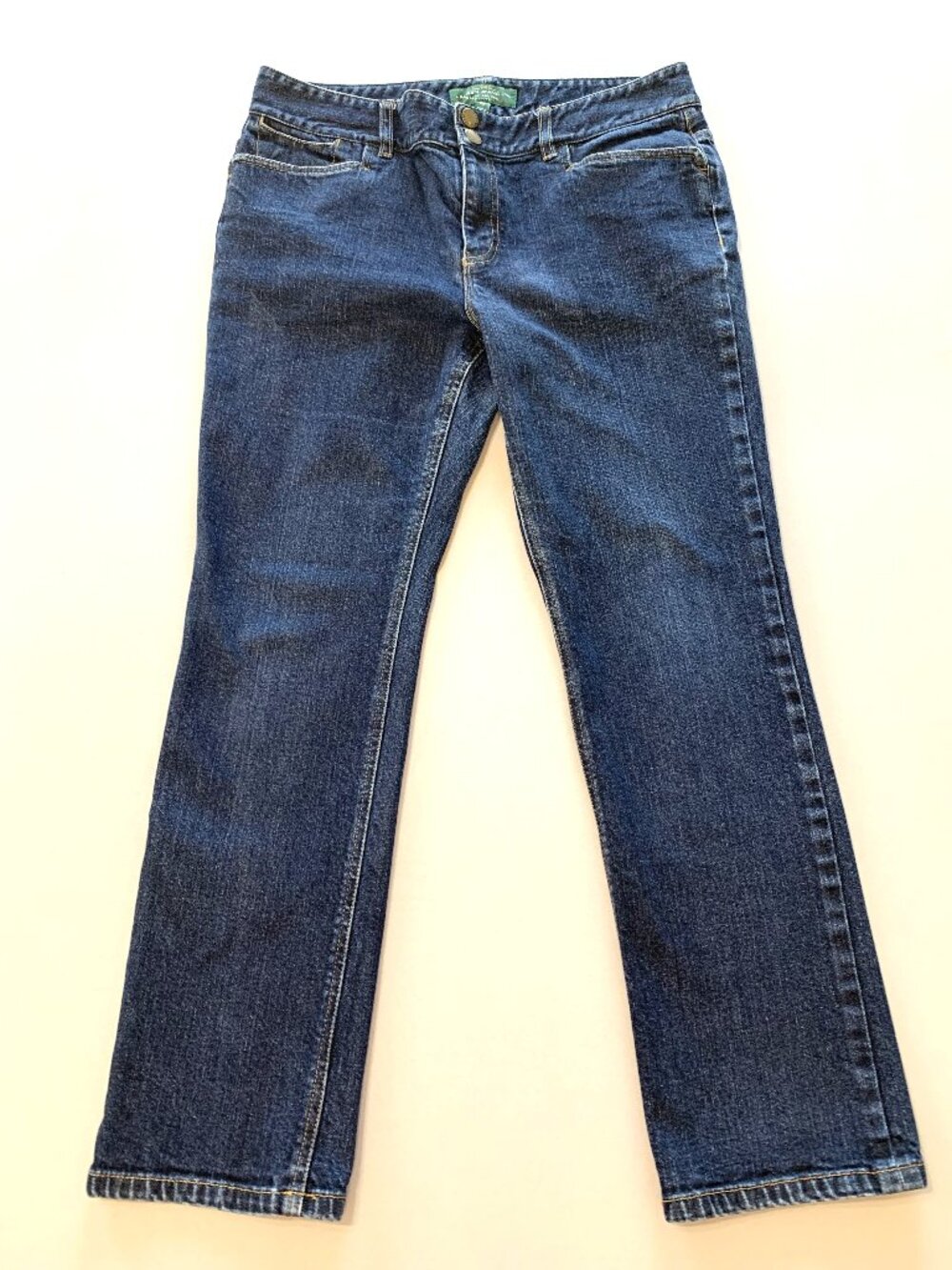 Ralph Lauren Women Jeans Classic Dark Blue Straight Leg Petite Size 12P